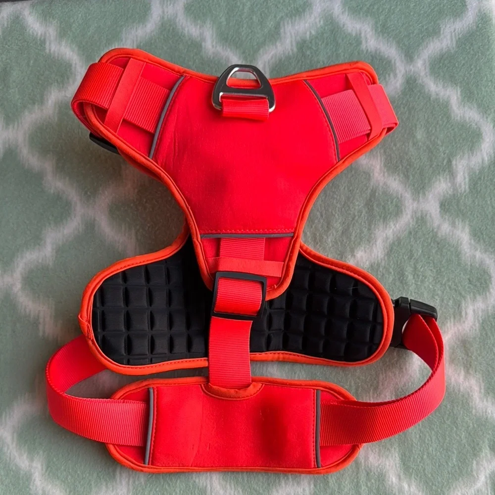 Hot coral pink and Black neoprene Dog Harness